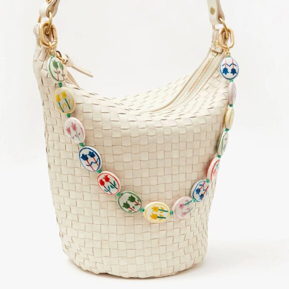 CLARE V Multi Color Porcelain Flower Shortie Strap - Picture 1 of 7